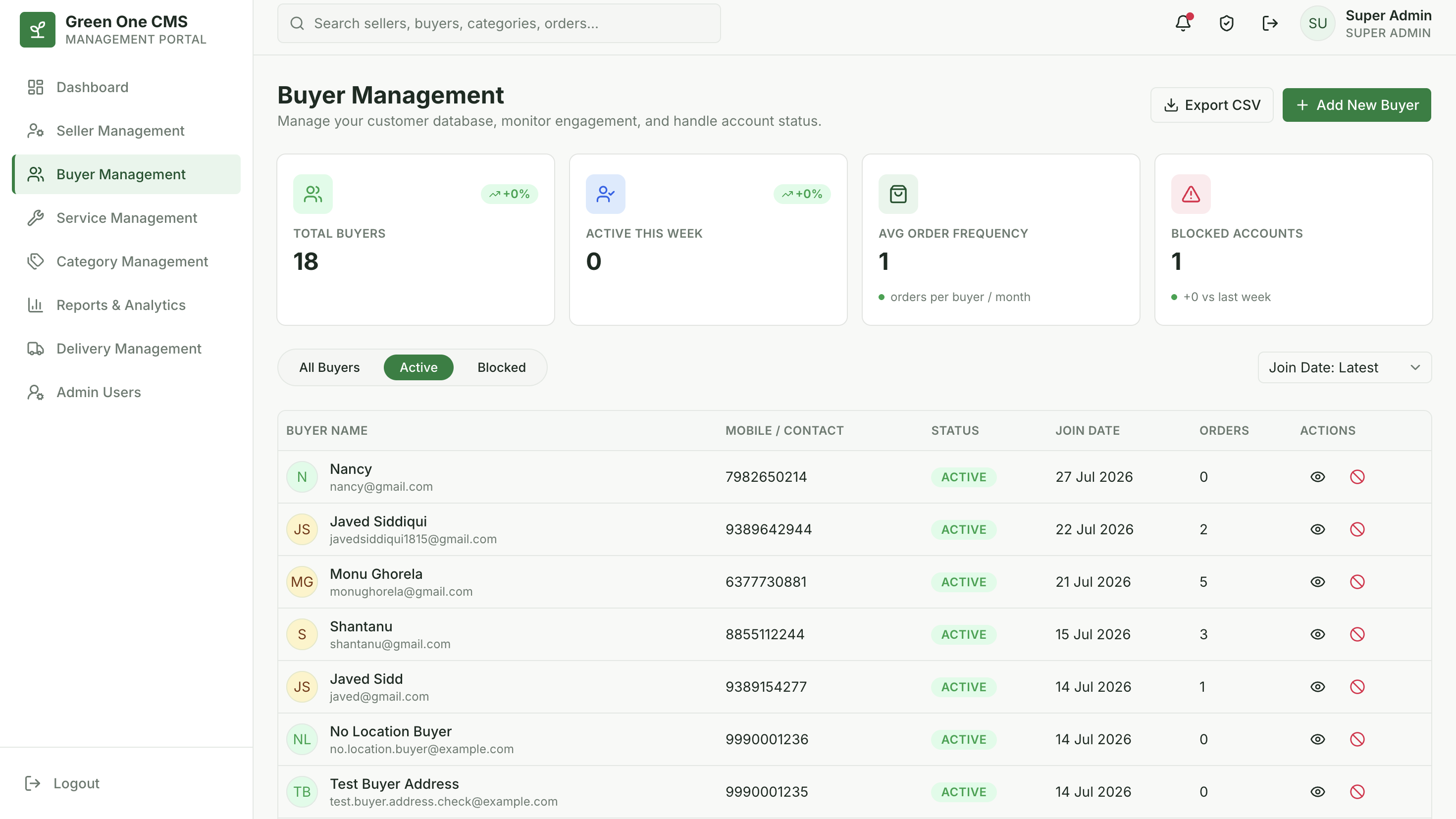 Green One CMS product screenshot