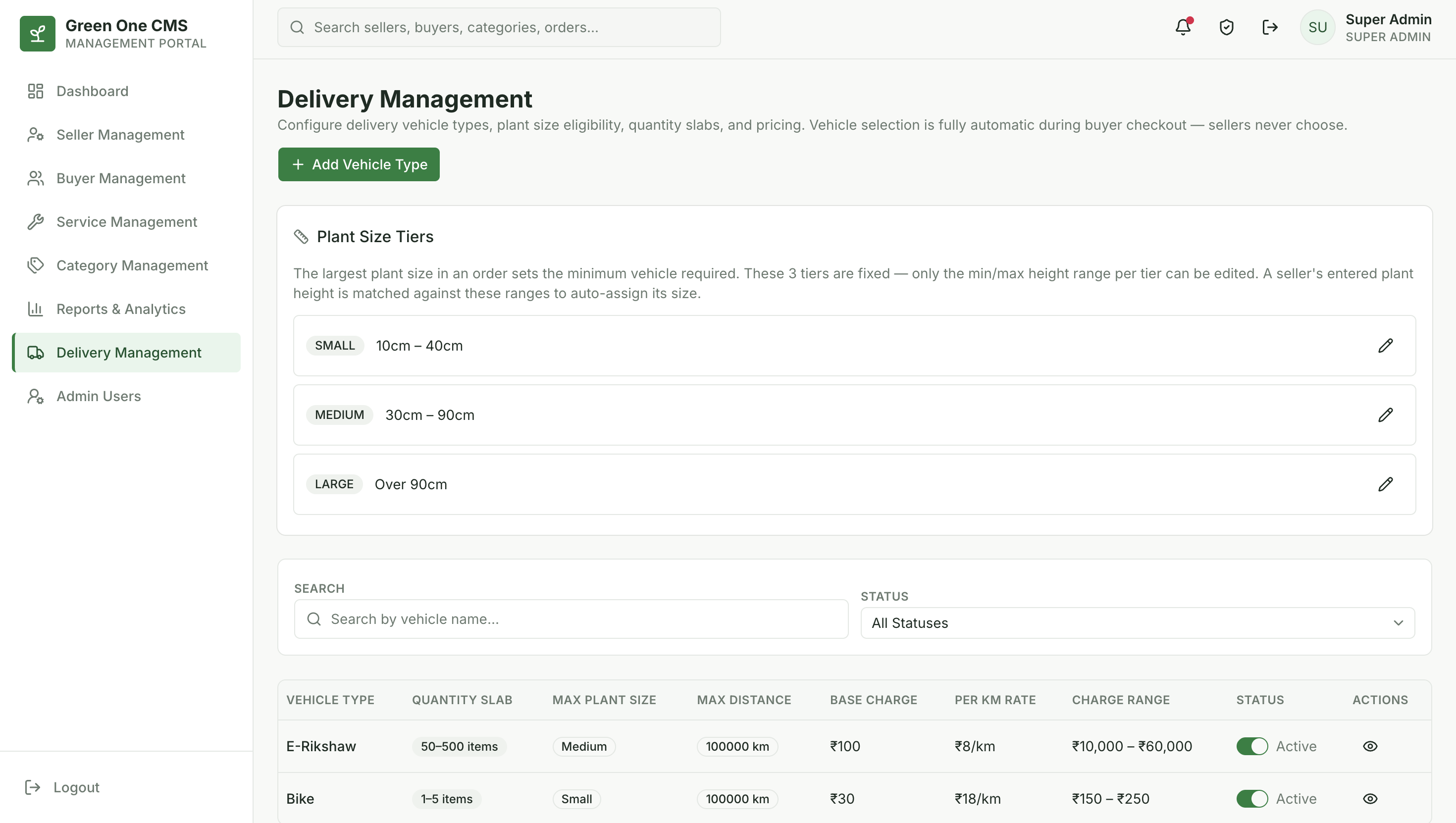 Green One CMS product screenshot