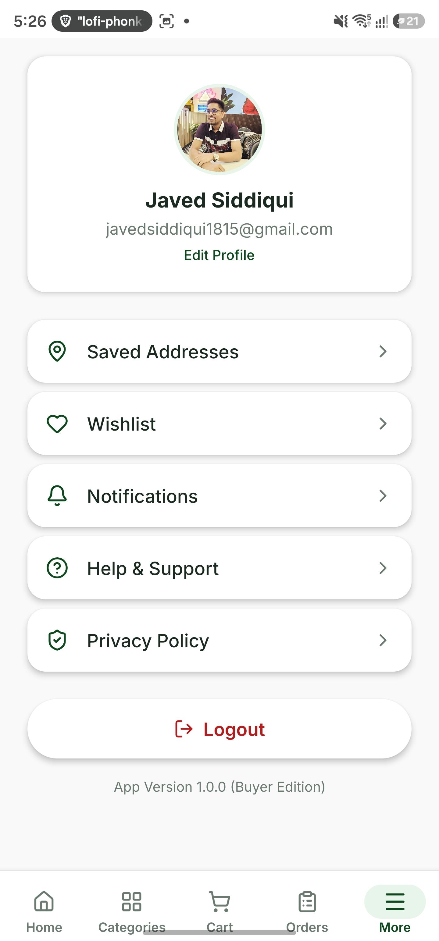 Green One CMS mobile app screenshot