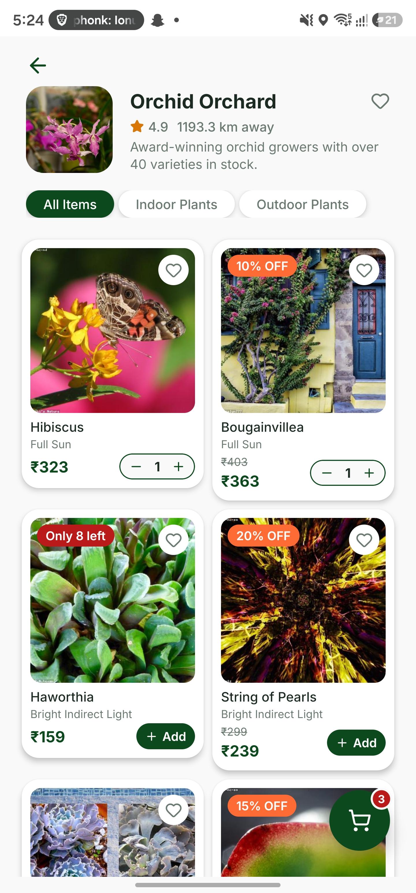Green One CMS mobile app screenshot