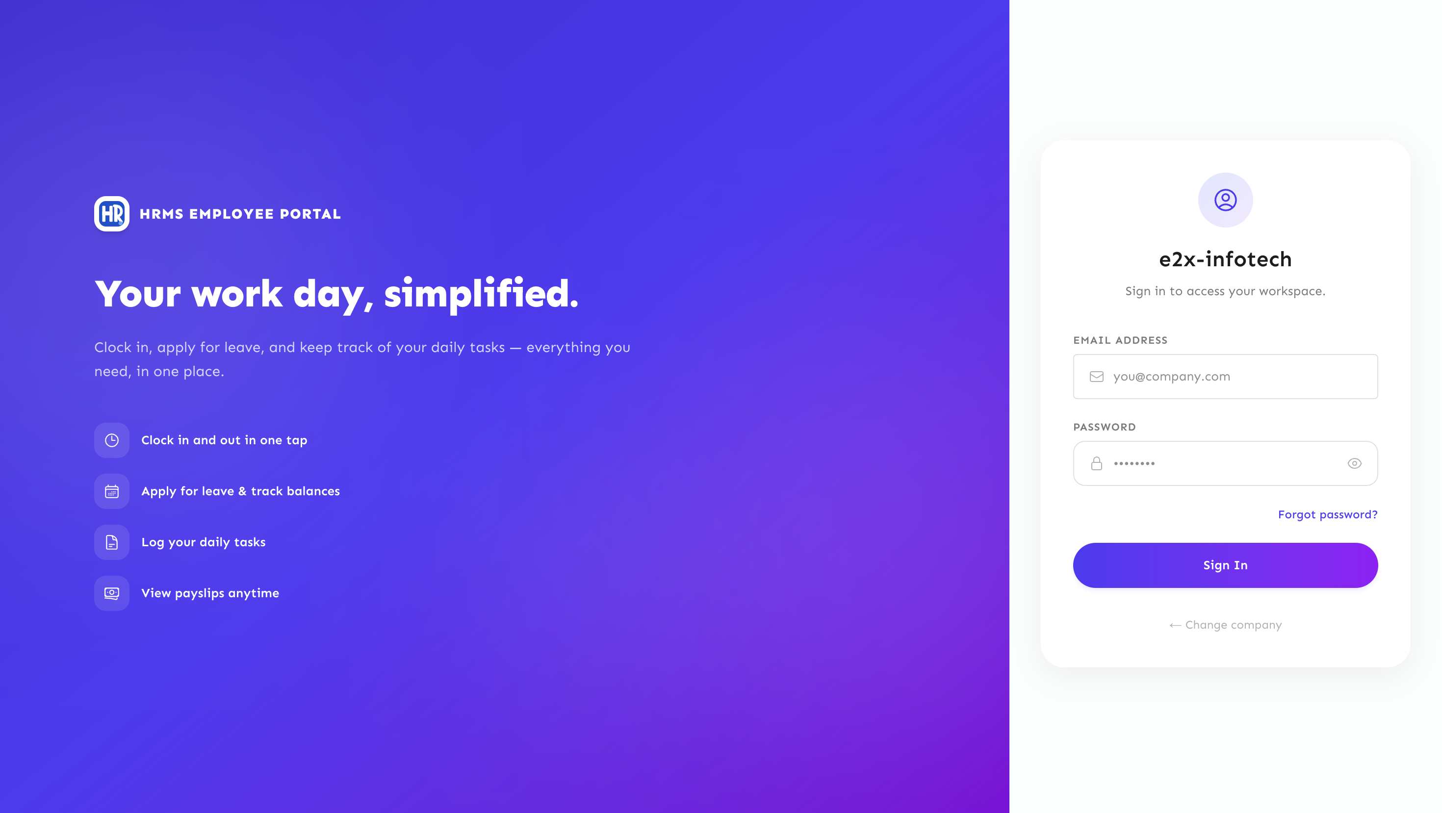 HR SPACE product screenshot