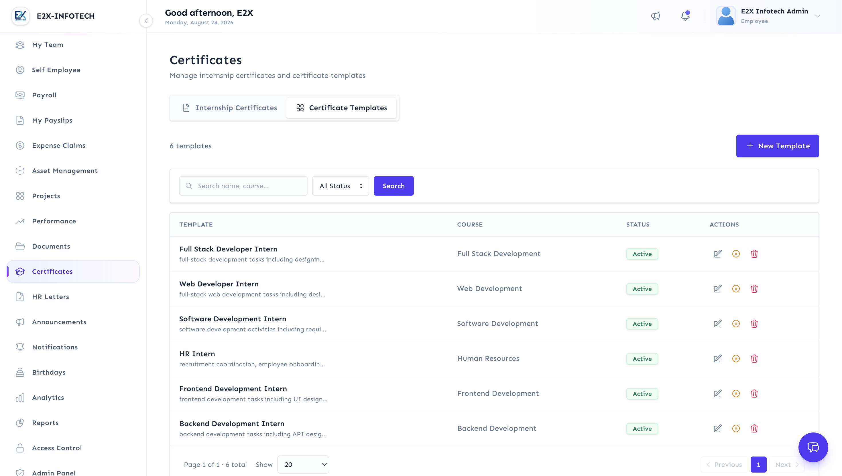 HR SPACE product screenshot