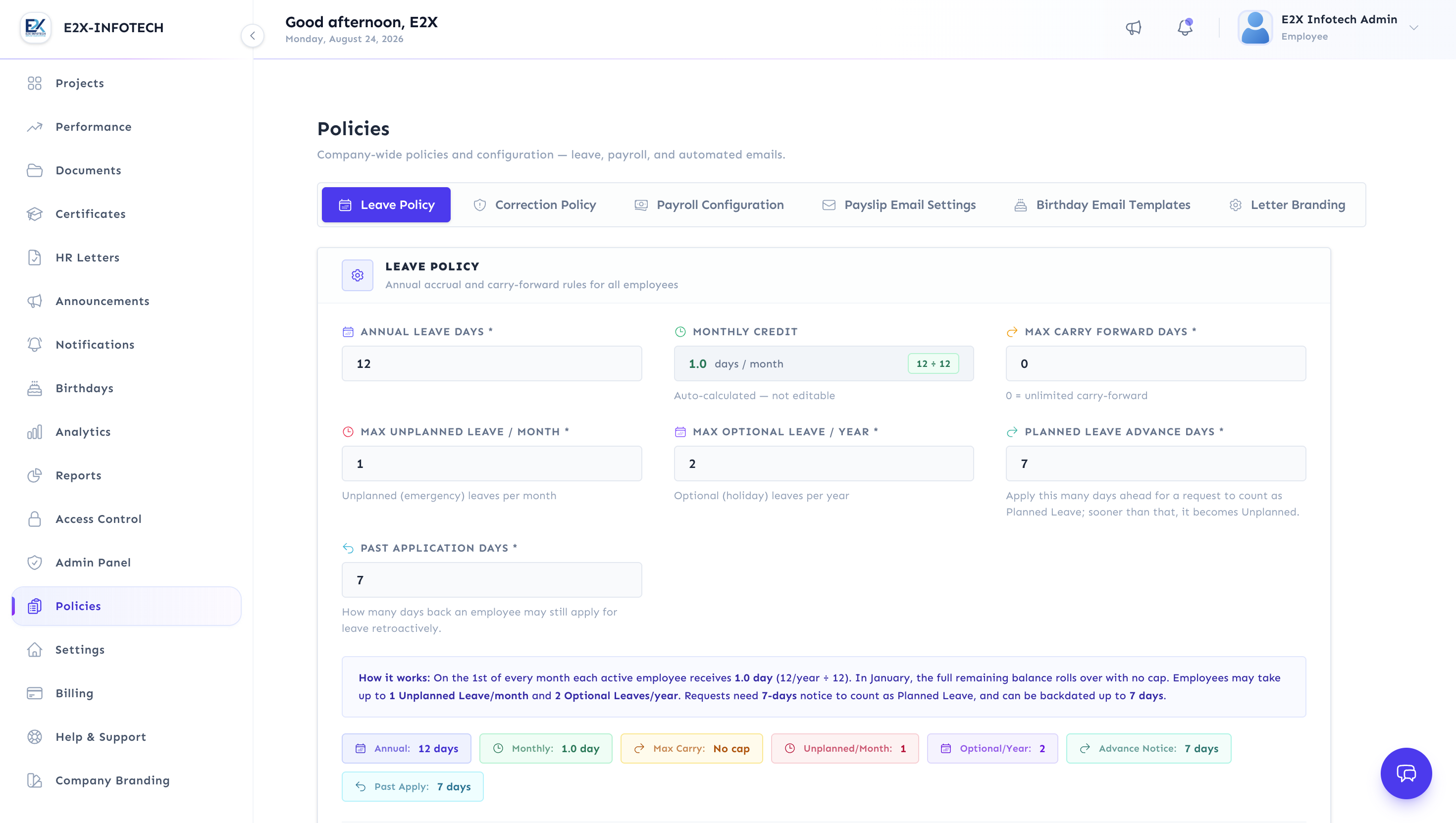 HR SPACE product screenshot