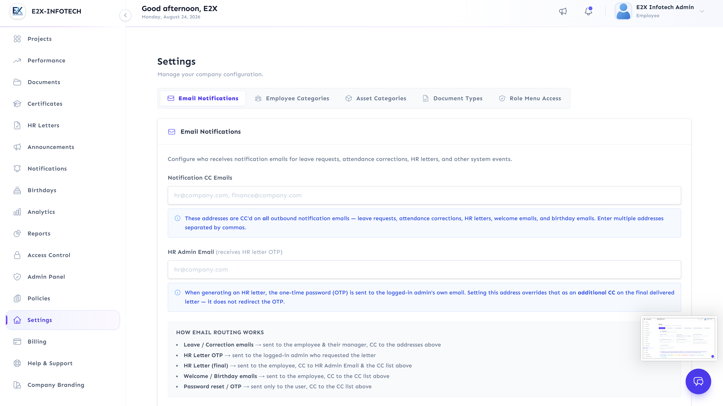 HR SPACE product screenshot