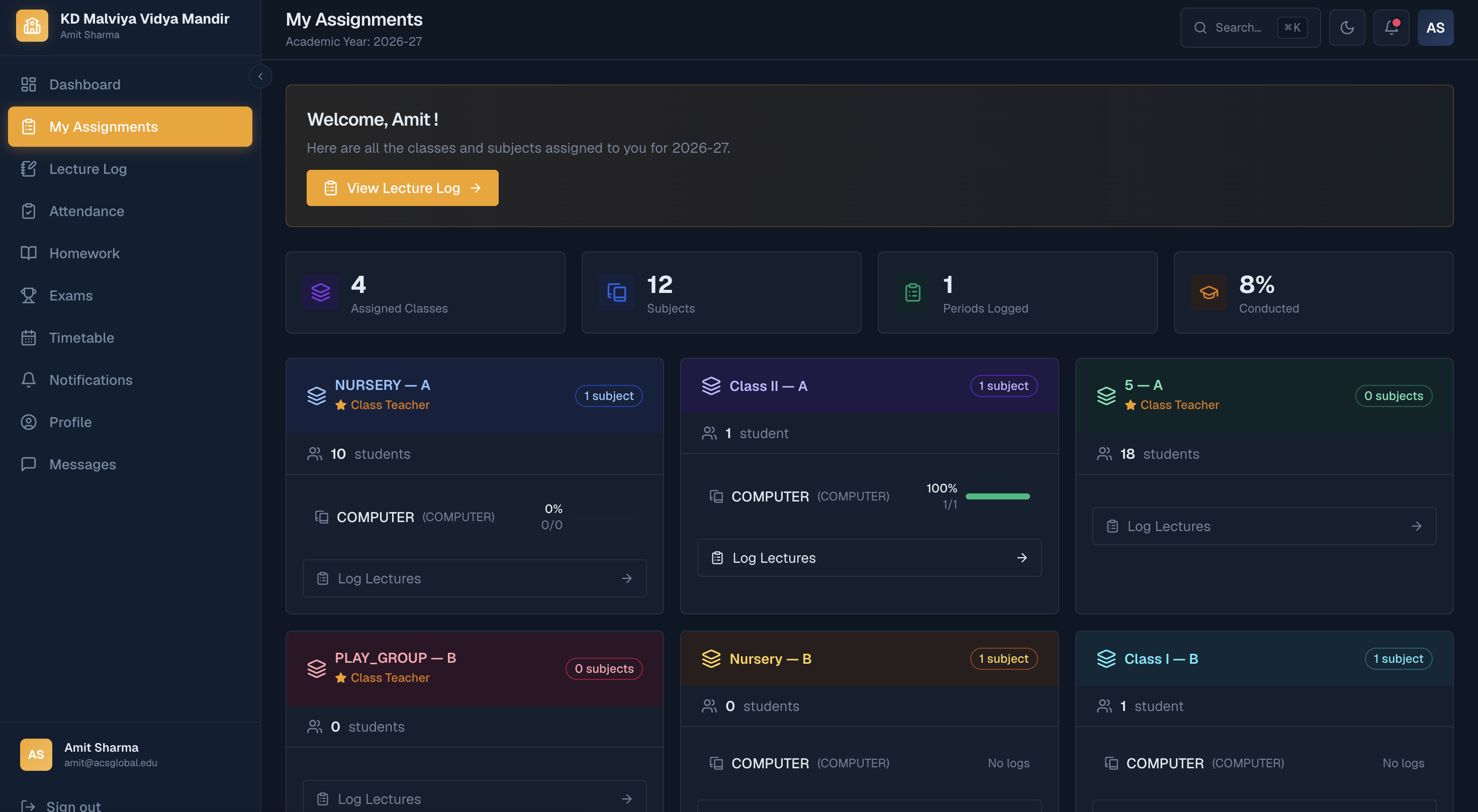 SchoolSaaS product screenshot
