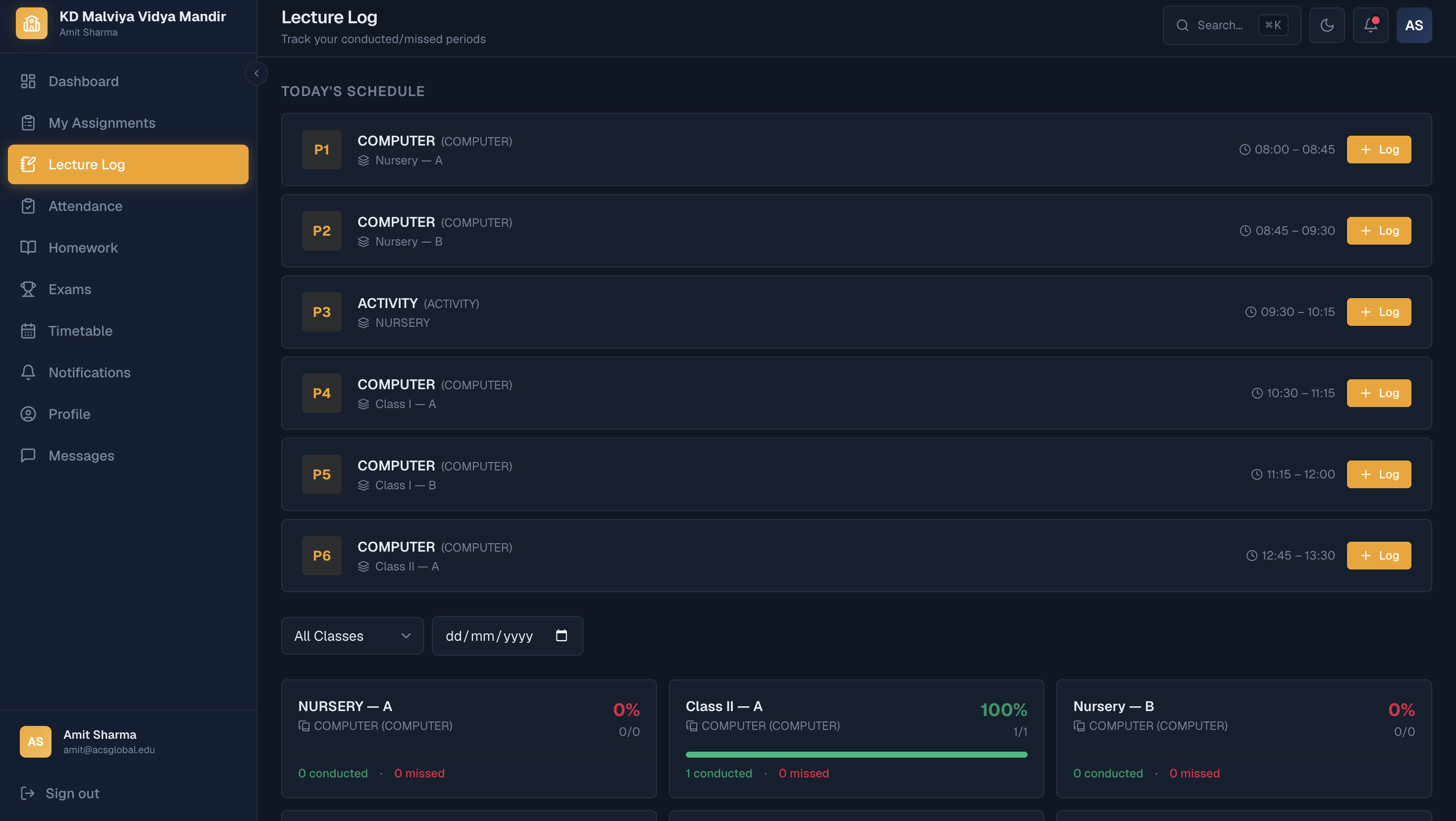 SchoolSaaS product screenshot